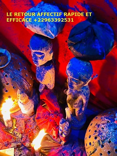 LE RETOUR AFFECTIF RAPIDE ET EFFICACE  Il arrive que l’on traverse de longues périodes de solitude durant lesquelles personne ne semble croiser notre route alors que l’on souhaiterait tellement vivre une expérience amoureuse riche et heureuse. Avec la Magie, cette situation est remédiable. Je propose de réaliser pour vous une série de rituels de magie qui vous permettra de rencontrer enfin la personne que vous aimeriez trouver sur votre chemin afin que vous puissiez enfin sortir de votre solitude et de votre vie de célibataire. C’est une Magie qui donne de très bons résultats. Vous vous féliciterez d’avoir fait appel à moi pour enfin rencontrer une personne avec qui vous pourrez vivre une histoire d’amour digne de ce nom. PS : RETOUR AFFECTIF Marabout Vaudou Voyant Médium Retour Affectif Un compte rendu mutuel est indispensable entre vous et moi. Dès l’instant ou le travail est commencé, vous êtes tenu de m’informer sur le changement de comportement en ce qui concerne ses actes et ses paroles, cela me permettra de modifier ou pas certains rituels en fonction des changements de comportement vis à vis de vous. De mon côté je vous informerai également des travaux et de leurs avancements. Comme vous le voyez-vous serais « liés » et en contact au quotidien afin de réaliser ce rapprochement ou se retour vers vous de l’être que vous désirez.  Contactez Maître Marabout SAFARI Tidiane par: WhatsApp : +229 63 39 25 31 Appel Direct : +229 01 63 39 25 31 Courriel : maitremaraboutsafari@gmail.com Site web : http://www.marabout-retour-affectif.com